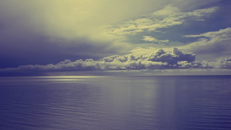 Ocean under stormy sky