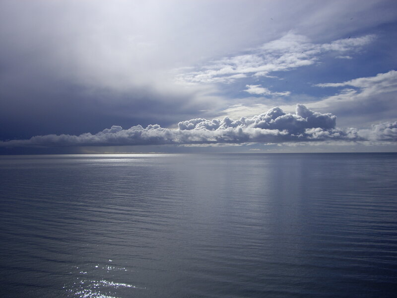 Ocean under stormy sky