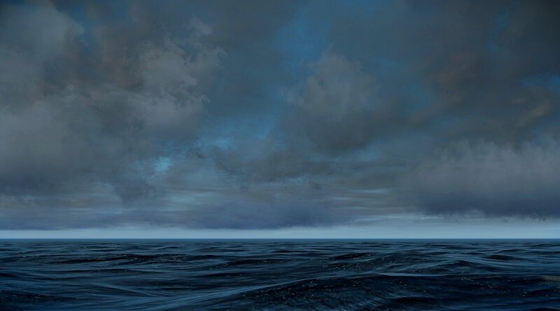 Ocean under Stormy Sky — Blue, Dramatic