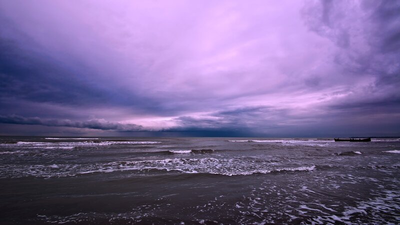 Ocean under Stormy Sky — Purple