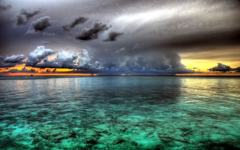 Ocean under Stormy Sky — Teal