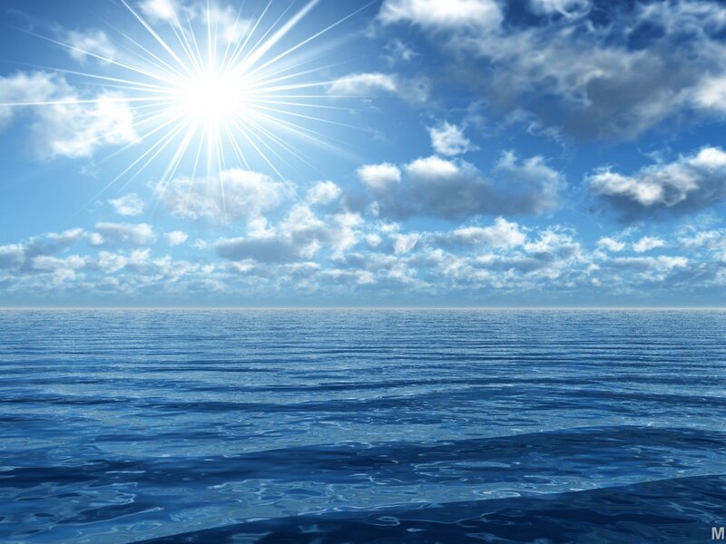 Ocean under Sunny Sky — Blue, Serene, Afternoon, Photograph