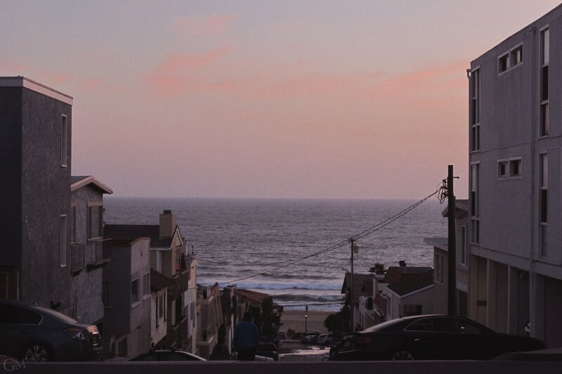 Ocean view from a coastal street