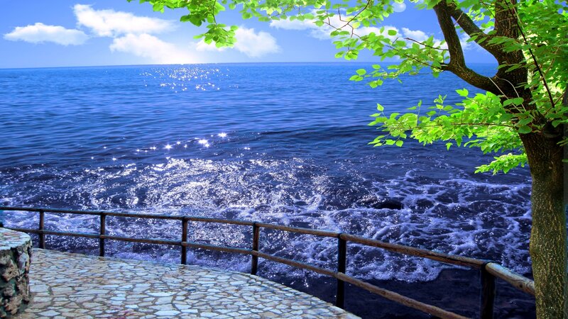 Ocean View from Balcony — Blue, Serene, Afternoon