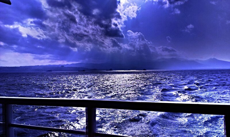 Ocean View from Boat — Blue