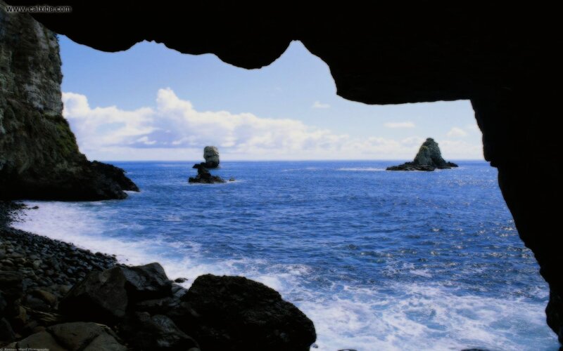 Ocean View from Cave — Blue, Serene, Afternoon