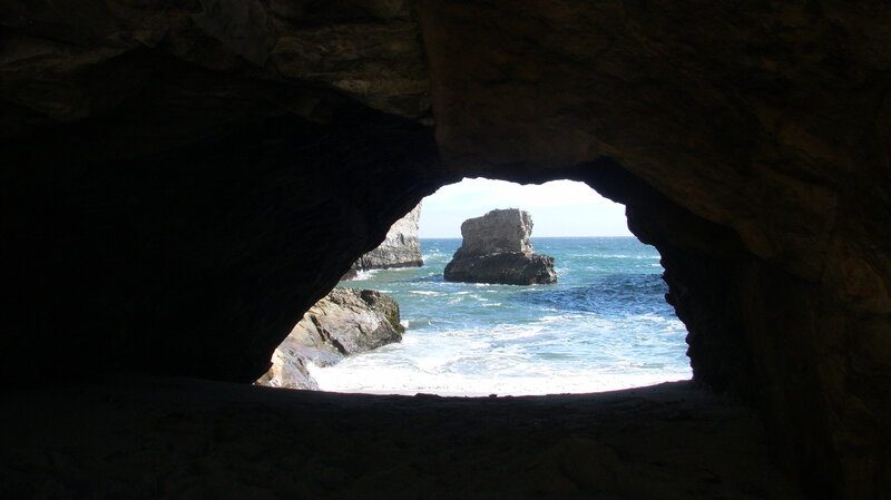 Ocean View from Cave — Blue, Serene