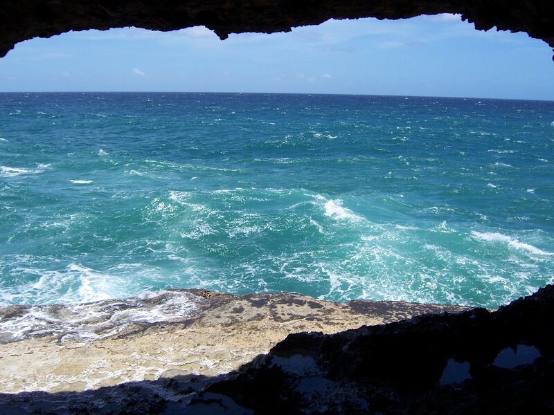 Ocean view from cave opening