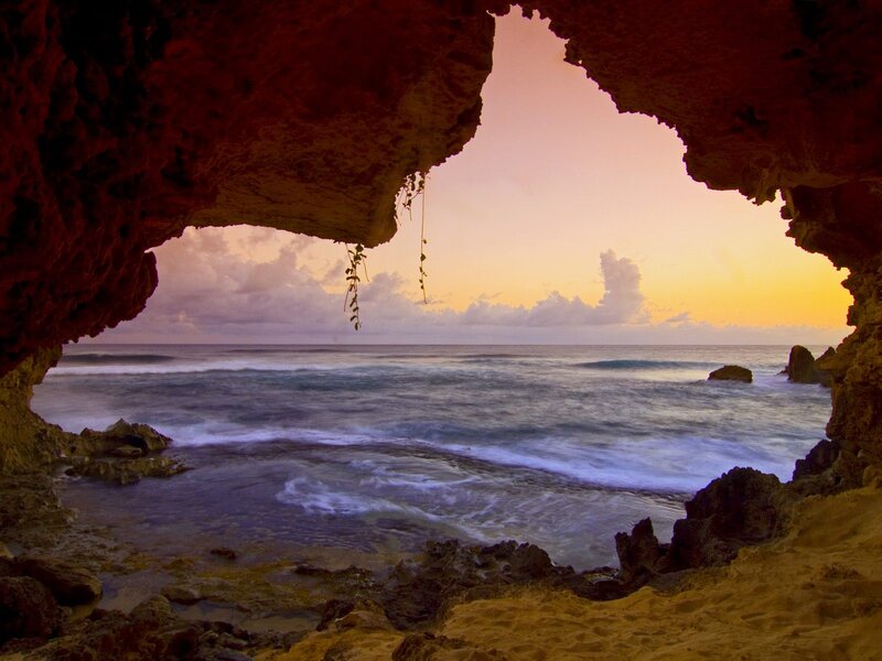 Ocean View from Cave — Orange
