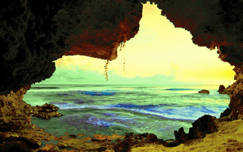 Ocean View from Cave — Yellow