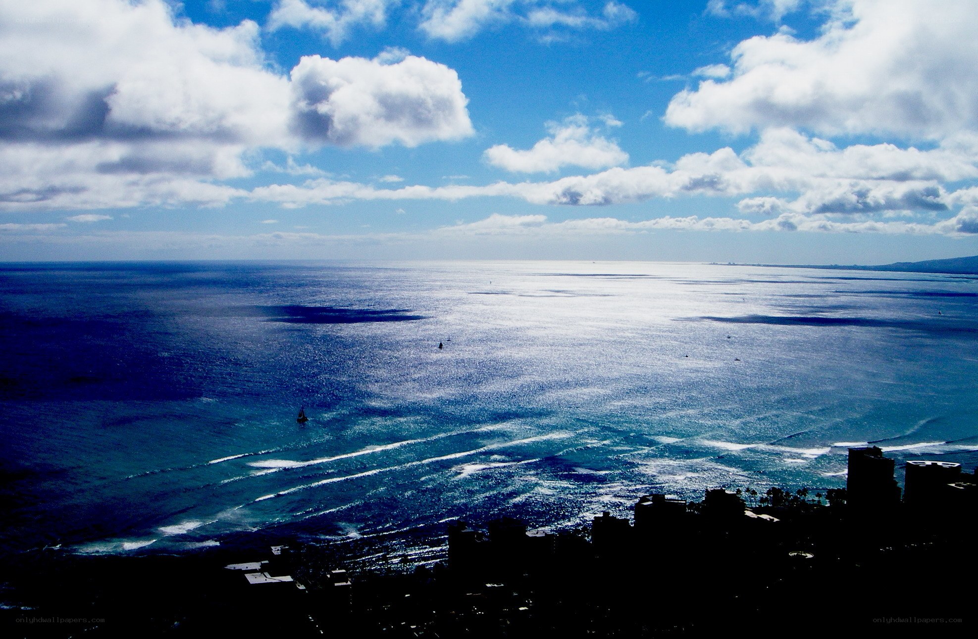 Ocean view from city skyline