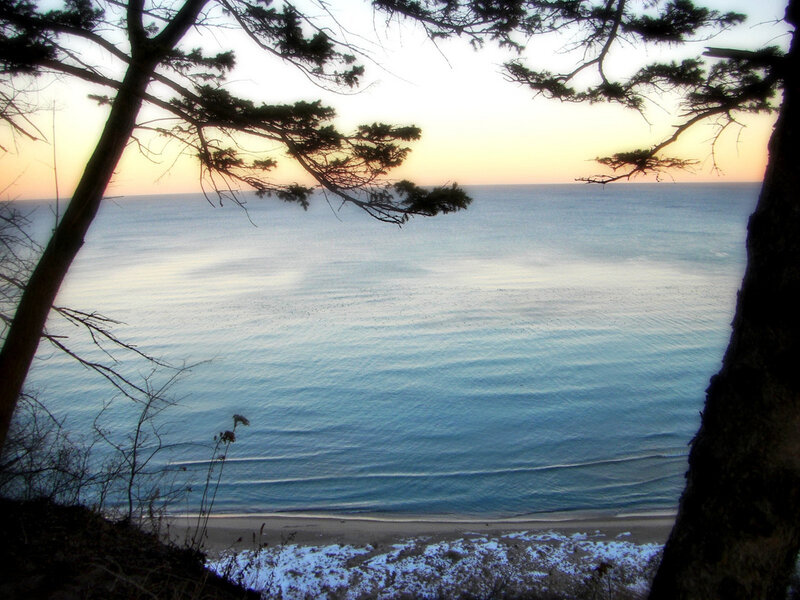 Ocean View from Cliff — Blue, Serene