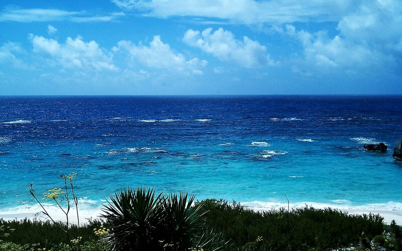 Ocean View from Cliff — Blue
