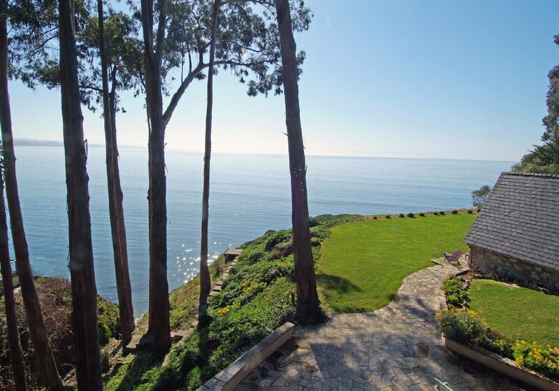 Ocean view from coastal garden