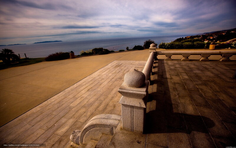 Ocean view from stone terrace