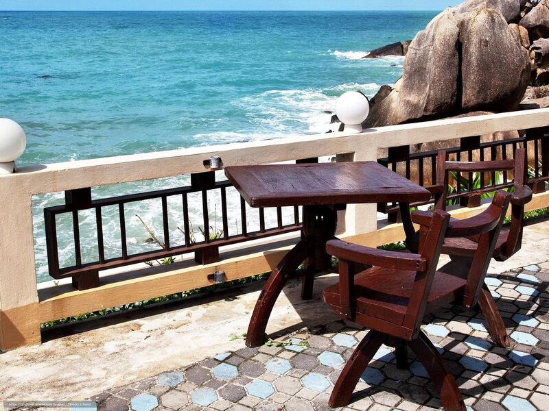 Ocean view patio table