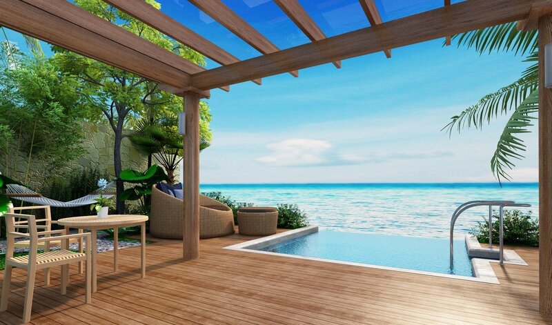 Ocean-view pool deck