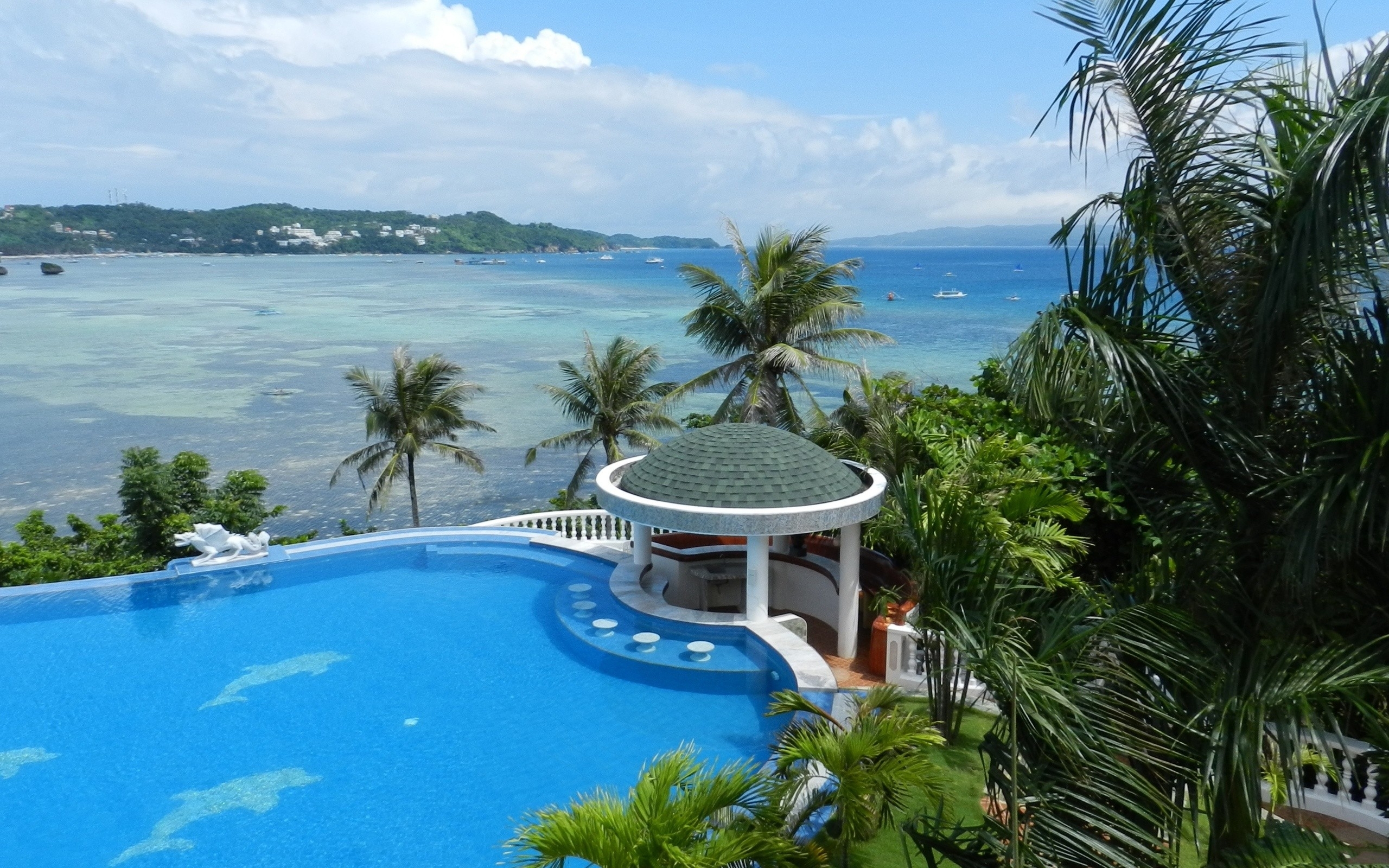 Ocean view pool with gazebo