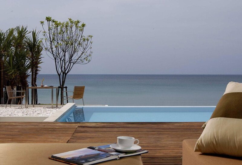 Ocean view poolside relaxation
