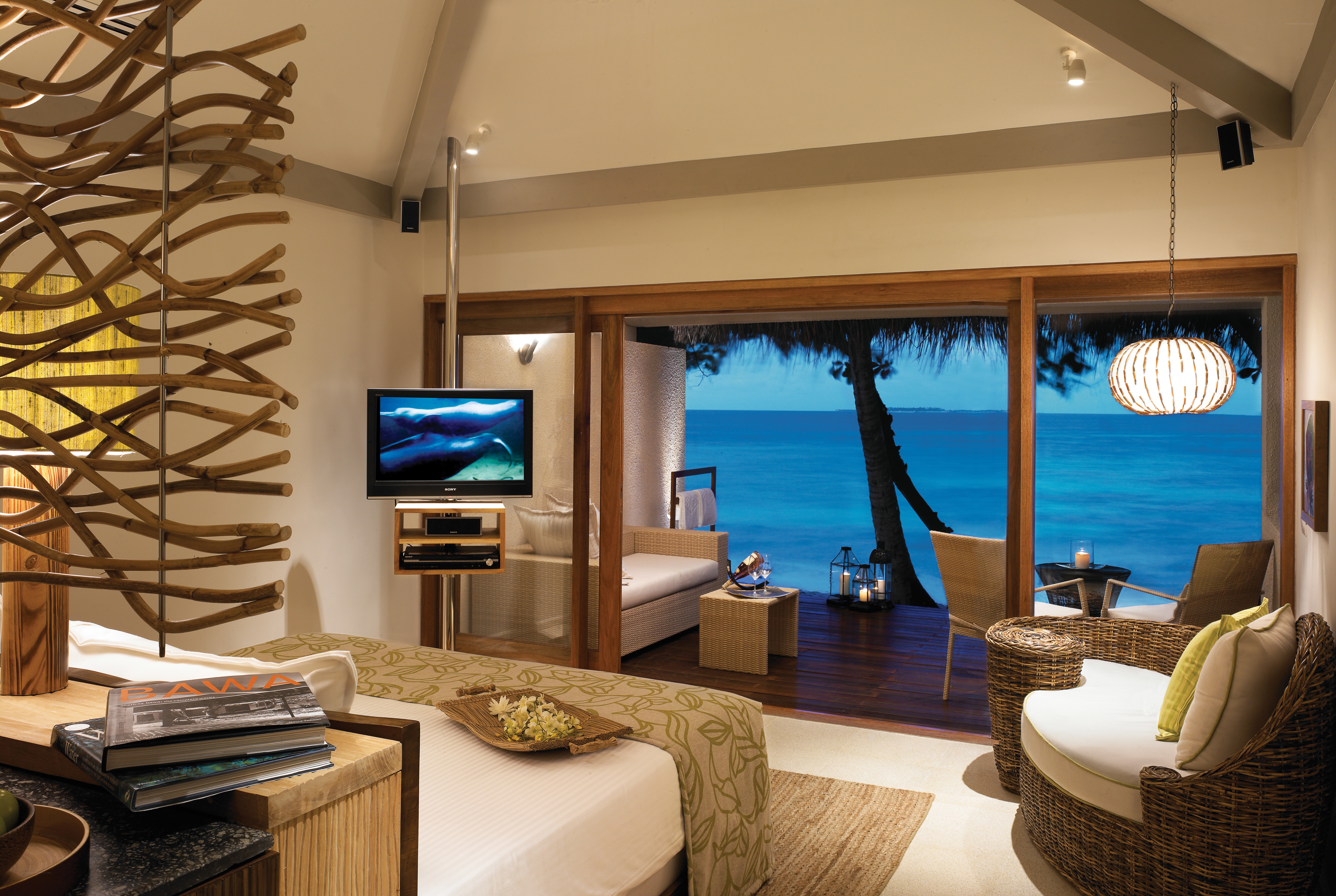 Ocean-view resort bedroom