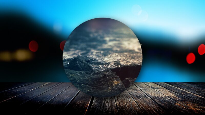 Ocean view through circular frame