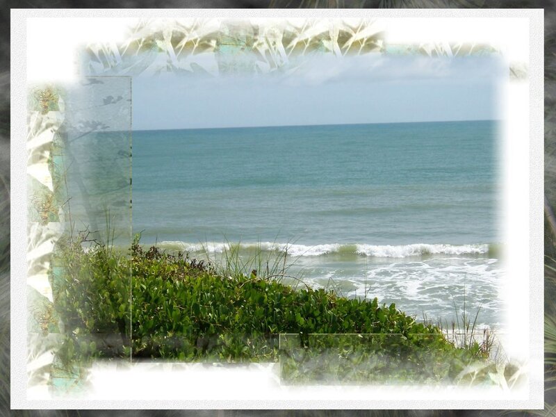Ocean view with decorative frame