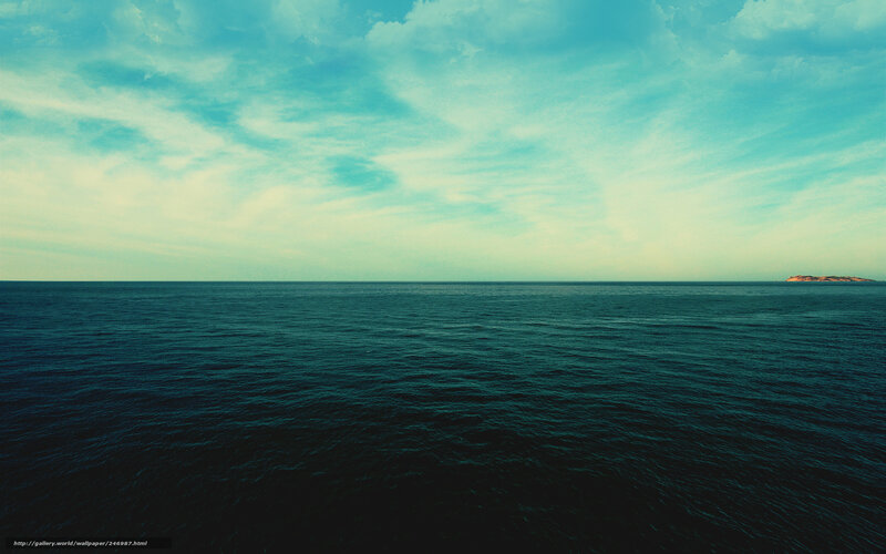 Ocean view with distant island