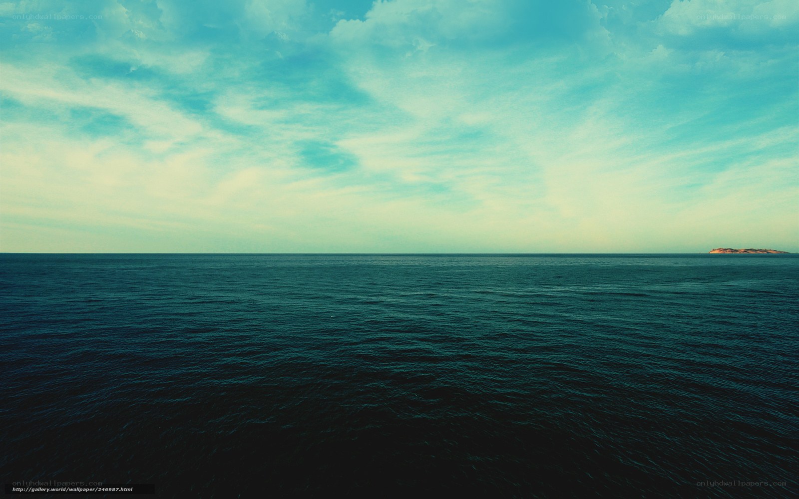 Ocean view with distant island
