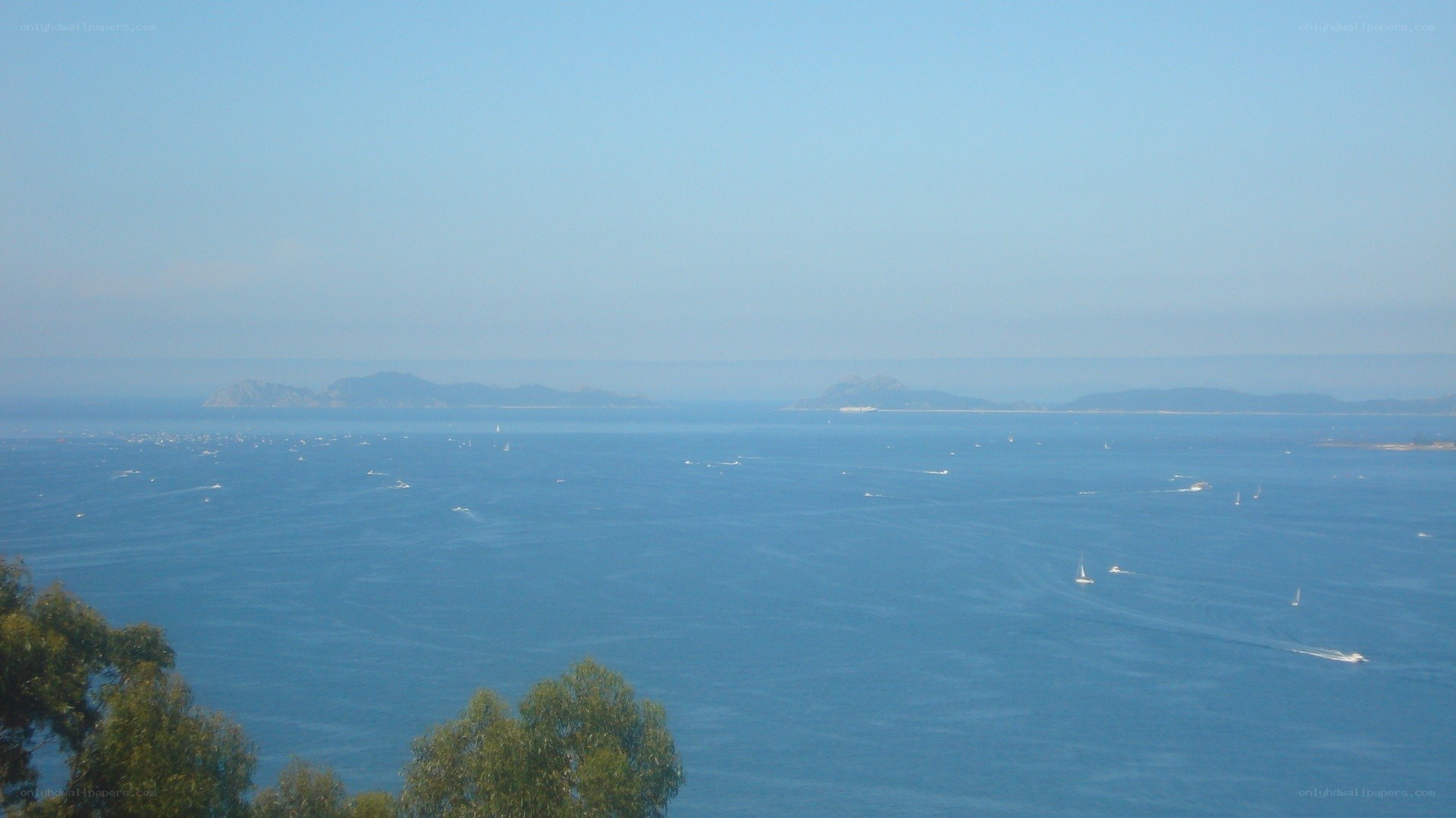 Ocean view with distant islands