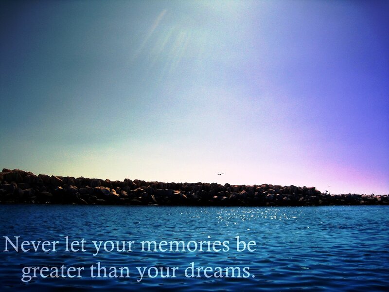 Ocean view with inspirational quote