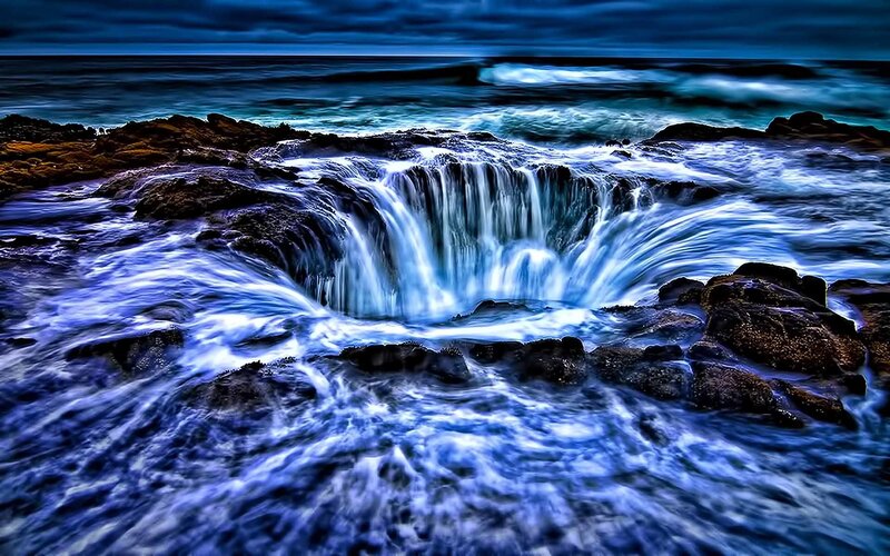 Ocean vortex at twilight