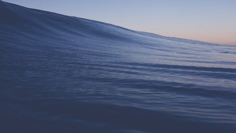Ocean Wave at Dusk — Blue