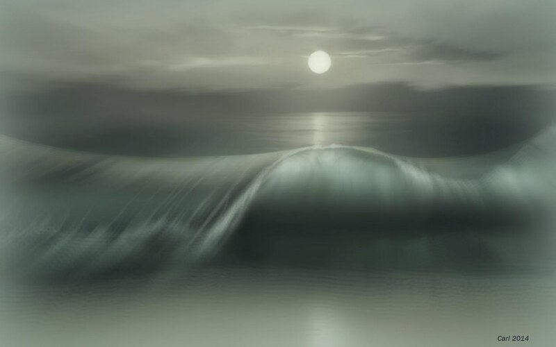 Ocean Wave at Night — Gray
