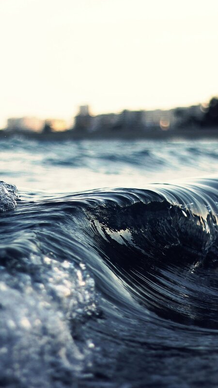 Ocean Wave at Shore — Blue