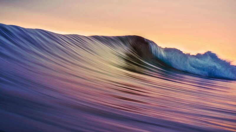 Ocean Wave at Sunset — Purple