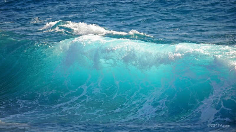 Ocean Wave Breaking — Blue, Dynamic, Afternoon, Photograph, Sea