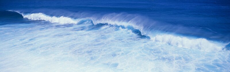 Ocean Wave Breaking — Blue, Dynamic, Photograph, Foam, Sea