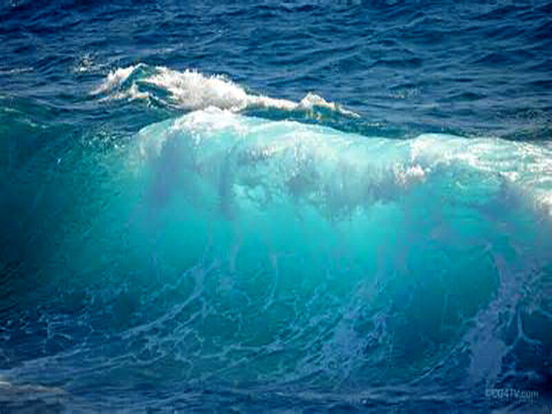 Ocean Wave Breaking — Blue, Dynamic, Photograph, Foam