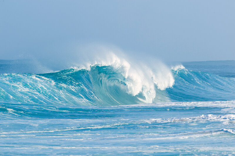 Ocean Wave Breaking — Blue, Dynamic