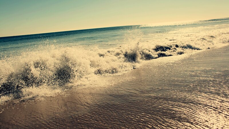 Ocean Wave Crashing — Blue, Calm