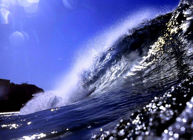 Ocean Wave Crashing — Blue, Dramatic, Afternoon, Photograph