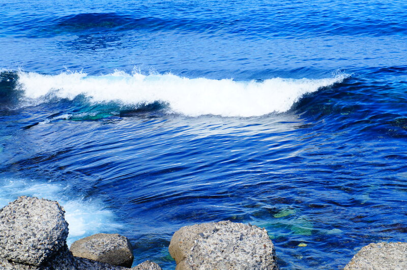 Ocean Wave Crashing — Blue, Dynamic, Afternoon, Photograph