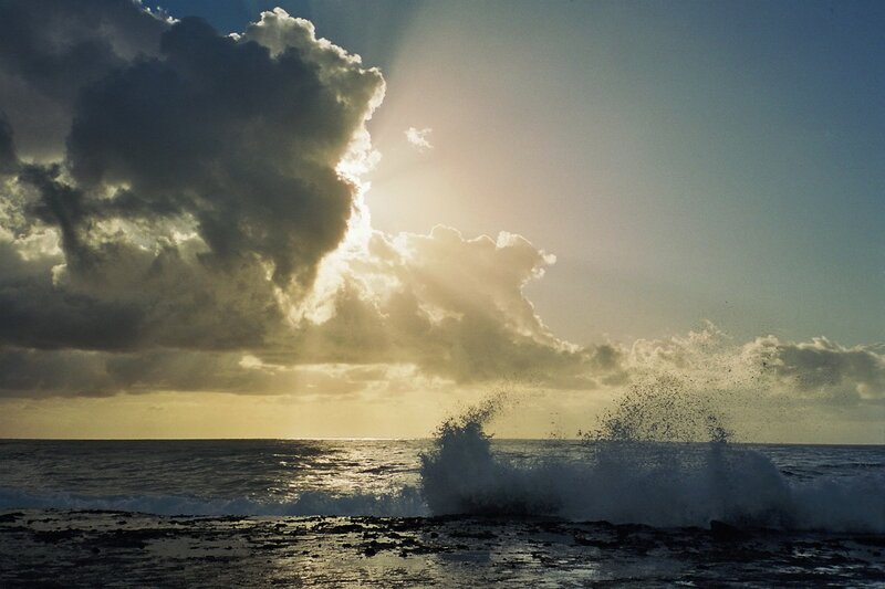 Ocean Wave Crashing — Blue