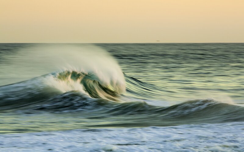 Ocean Wave Crashing — Green, Calm