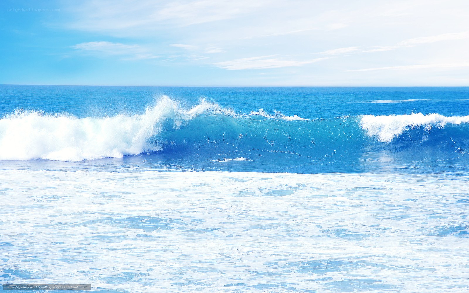 Ocean wave crashing on shore