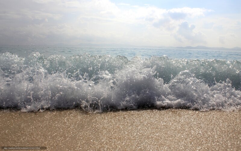 Ocean wave crashing on shore