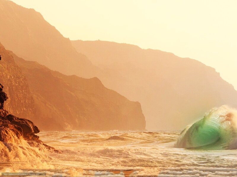 Ocean Wave Crashing — Orange, Dramatic, Sunset
