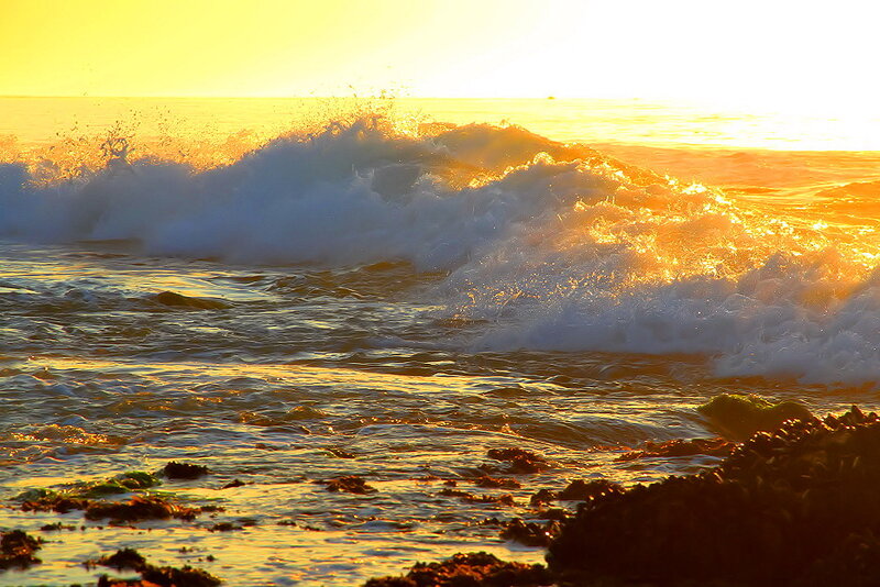 Ocean Wave Crashing — Yellow