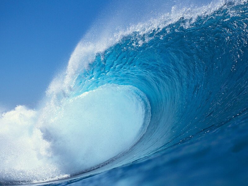 Ocean Wave Curling — Afternoon, Photograph