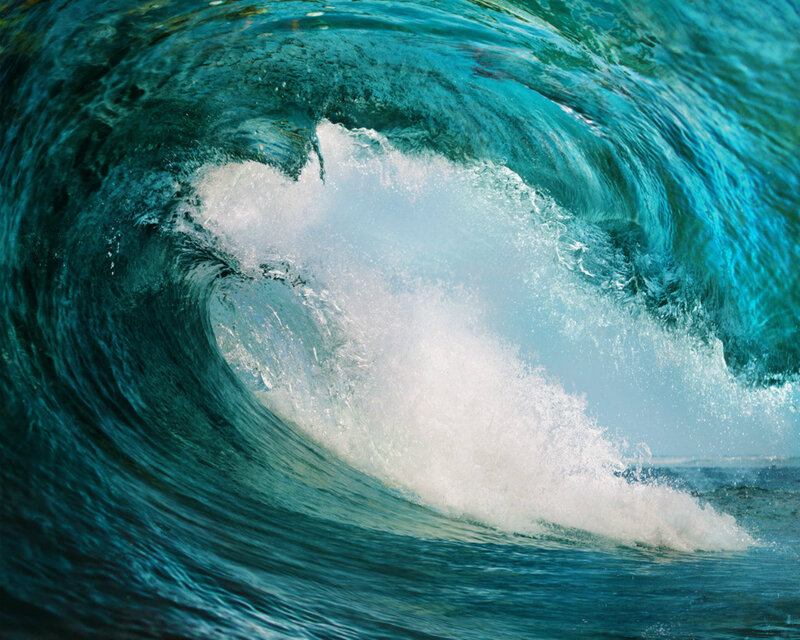 Ocean Wave Curling — Blue, Dynamic, Afternoon